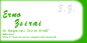 erno zsirai business card